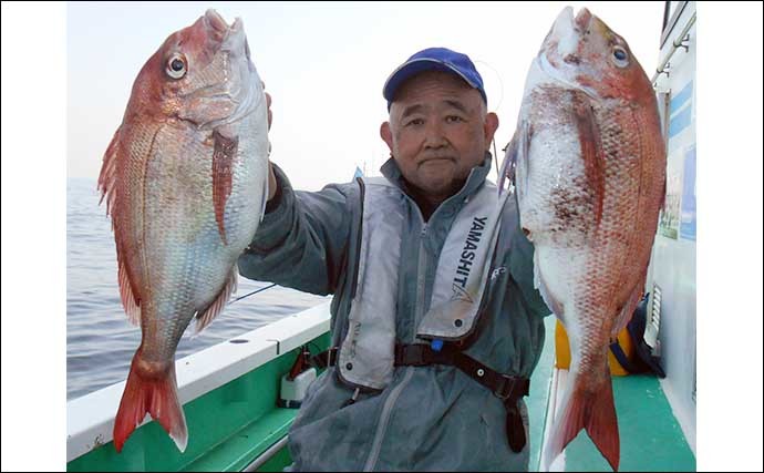 東京湾コマセマダイ釣り活況　乗っ込みの波到来で数・型も納得の釣果