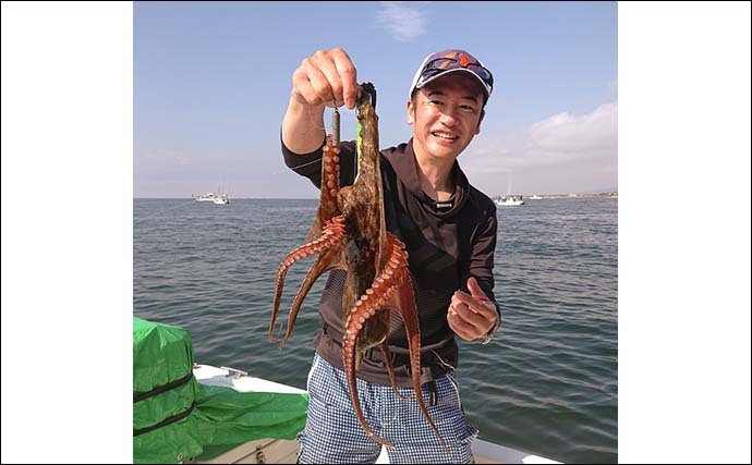 鈴鹿沖のボートエギタコ釣行で1kgオーバーマダコ5匹に大満足