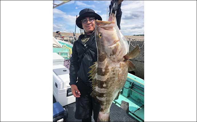 【福岡】沖釣り最新釣果　落とし込み＆イカ泳がせで良型アラなど好土産