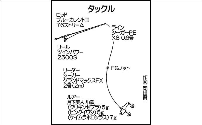 波止カマスゲームで33cm頭に26尾　実績のグリキンカラーで連発