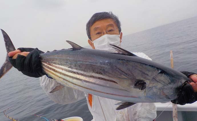 相模湾コマセカツオ釣りで船中ホンガツオ0～3尾　5kg級など良型が中心