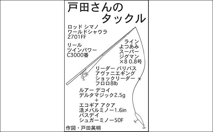 リバーシーバスゲームで本命2匹　ベイト溜まる「流れのヨレ」を狙い撃ち