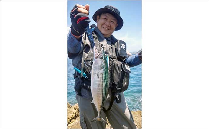 熊本の沖磯でルアー五目釣り満喫　オオモンハタにハガツオにヒラマサ