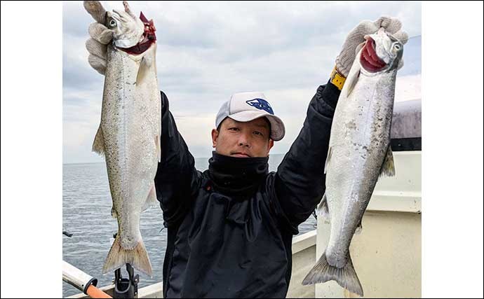 今季最終戦のレイクトローリングで50cm級交じえビワマス快釣【琵琶湖】