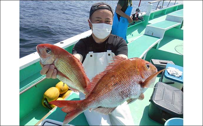 東京湾コマセマダイ釣り活況　乗っ込みの波到来で数・型も納得の釣果