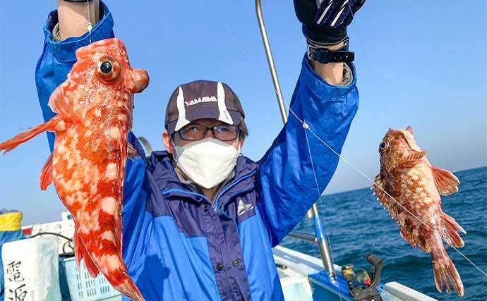 船カサゴ釣り25cm頭に41匹の数釣り成功　「ハワセゆる引き」が的中