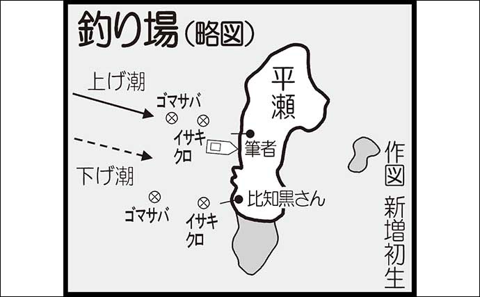 夜の沖磯フカセ釣りで35cm頭にイサキ好捕 45cmクロも登場