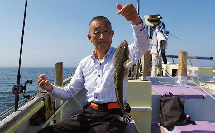 東京湾の船マゴチ釣りでトップ8尾　サオ頭は「ハゼエサ」を使用