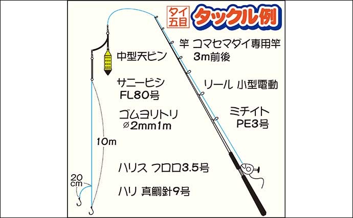 相模湾タイ五目釣りで多彩魚種　マダイ他クロダイにメジナにイシダイ