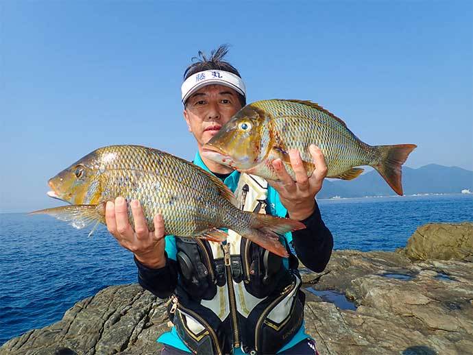 磯からのカゴ＆ブッ込みで快釣　シブダイ＆タバメ手中【鹿児島・上甑】