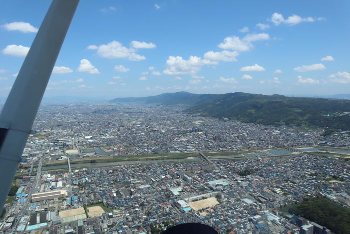 「セスナ」から大阪・仁徳天皇陵（大仙陵古墳）と百舌鳥・古市古墳群周辺を見てみた。