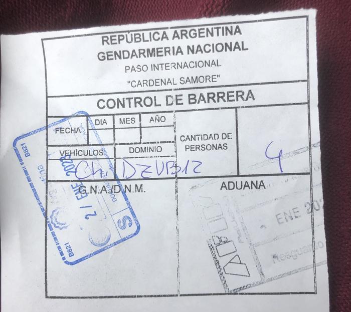 チリ~アルゼンチンの国境越え