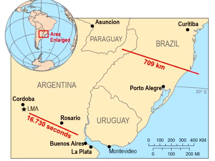 全長700km の稲妻が「史上最長の雷」に認定される（ブラジル）