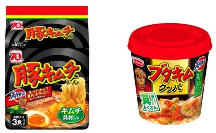 （袋）豚キムチ味ラーメン　具材入り３食パック／具だくさんブタキムクッパ　新発売