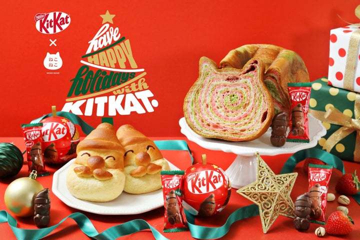 毎年完売する「キットカット ホリデイサンタ」とクリスマス限定「初」コラボが実現！「ねこねこ食パン　ホリデイサンタ」、「ホリデイサンタパン」が新登場！11月7日(木)～期間限定で販売開始