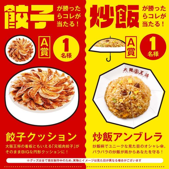 大阪王将公式通販・全国統一大選挙！「餃子しか勝たん」VS「炒飯大ちゅき♡」特別セット限定発売！