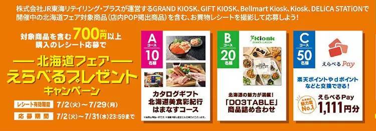 東京駅～新大阪駅のキヨスクで初の「北海道フェア」を開催