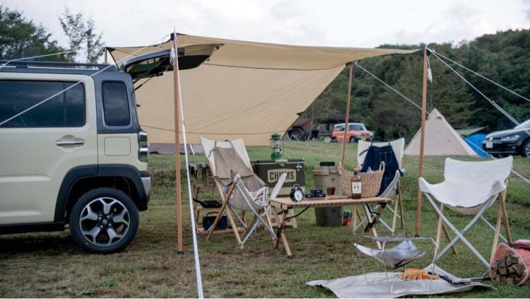 ハスラーとヘキサタープを連結！必要最小限の荷物で楽しむ車中泊キャンプ【あなたの『車×キャンプスタイル』】