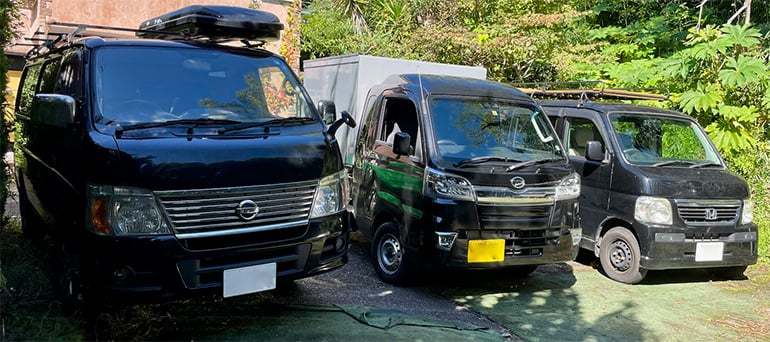 車中泊仕様の軽トラにしし狩バンパーを取り付けた