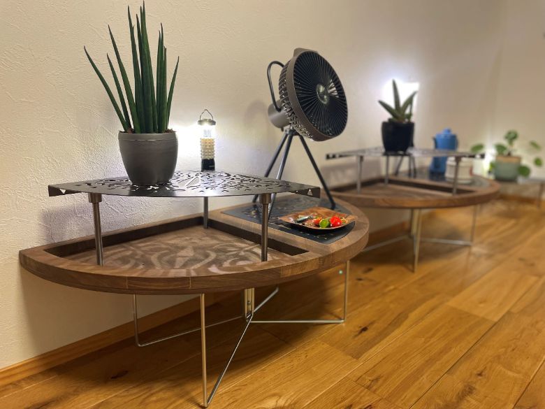 今までに無い全く新しい耐熱型ウッドテーブル『Xross Wood Table』