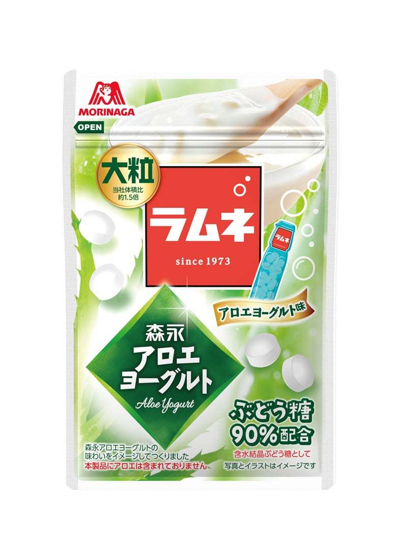 爽やかな味わいが人気の「森永アロエヨーグルト」がお菓子に変身「ハイチュウプレミアム＜アロエヨーグルト味＞」「大粒ラムネ＜アロエヨーグルト味＞」「森永のアロエヨーグルト味サンドクッキー」10月22日発売