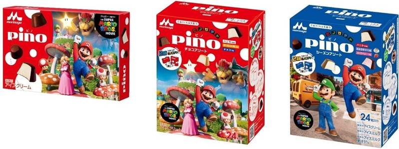 「ピノ」「ピノ チョコアソート」「ピノ シーズンアソート」から『ザ・スーパーマリオブラザーズ・ムービー』 パッケージを4月24日(月)より、全国にて数量限定発売!