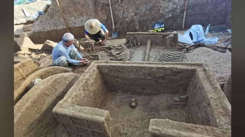 兵士を「生き埋め」にして権力者を埋葬した中国殷王朝時代の墓を発見
