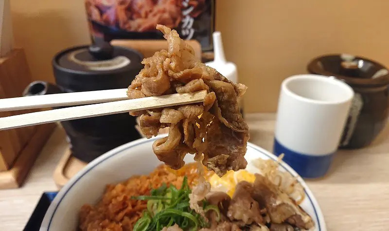 5年ぶりに帰ってきた!かつや「牛すき焼きとチキンカツの合い盛り」が復活!