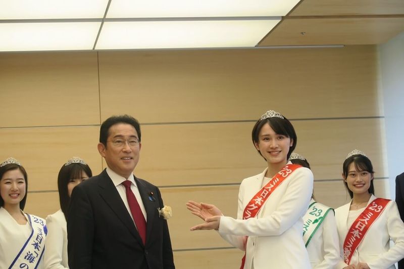 岸田総理大臣を2023年ミス日本受賞者6名が表敬　【ミス日本便り】