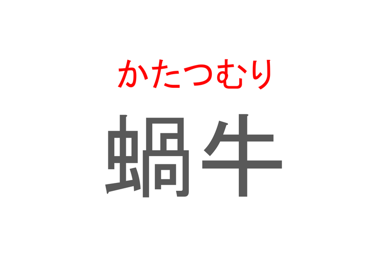 【読めたらスゴイ！】「蝸牛」とは一体何のこと！？特徴的なものを背負ったある生き物なのですが・・・この漢字を読めますか？