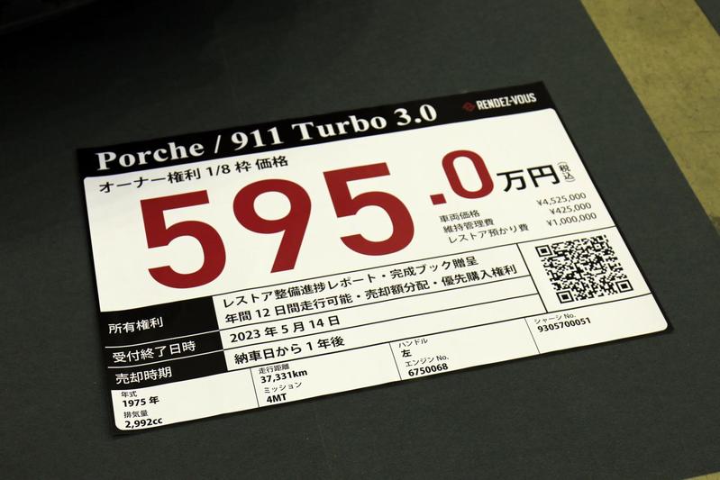 日本正規輸入第1号車たる1975年製ポルシェ911 Turboの復活を「共同オーナー」という形で祝う心意気