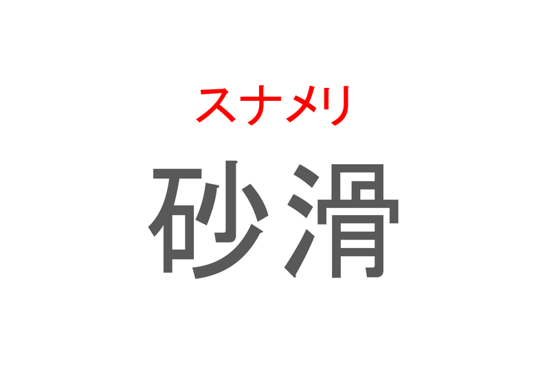 【読めたらスゴイ！】「砂滑」とは一体何のこと！？とてもかわいい海の生き物のことですが・・この漢字を読めますか？