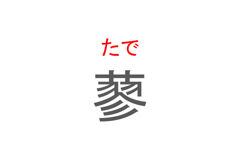 【読めたらスゴイ！】「蓼」とは一体何のこと！？とあることわざにも使われている植物ですが・・・この漢字を読めますか？