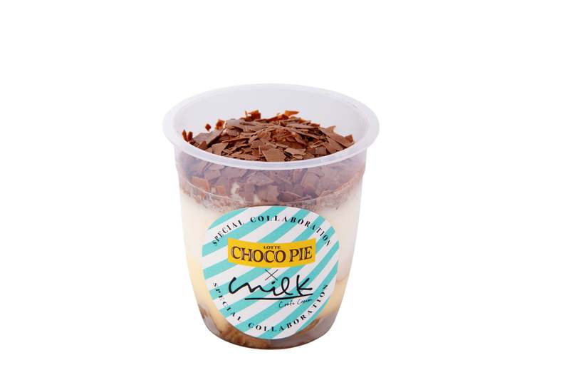 ロッテの大ヒット商品「チョコパイ」×「生クリーム専門店ミルク」衝撃のコラボレーションを記念して都内店舗で限定メニューが楽しめます!
