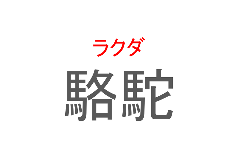 【読めたらスゴイ！】「駱駝」とは一体何のこと！？砂漠地域で大活躍している生物ですが・・・この漢字を読めますか？