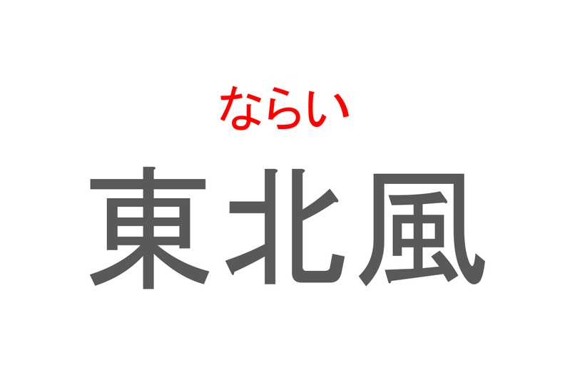 【読めたらスゴイ！】「東北風」とは何と読む？東北の方角からの風を指すようですが・・