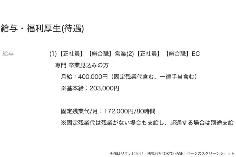 初任給40万・固定残業代80時間の企業、違法でないかと波紋呼ぶが…　労基は「上限時間無い」