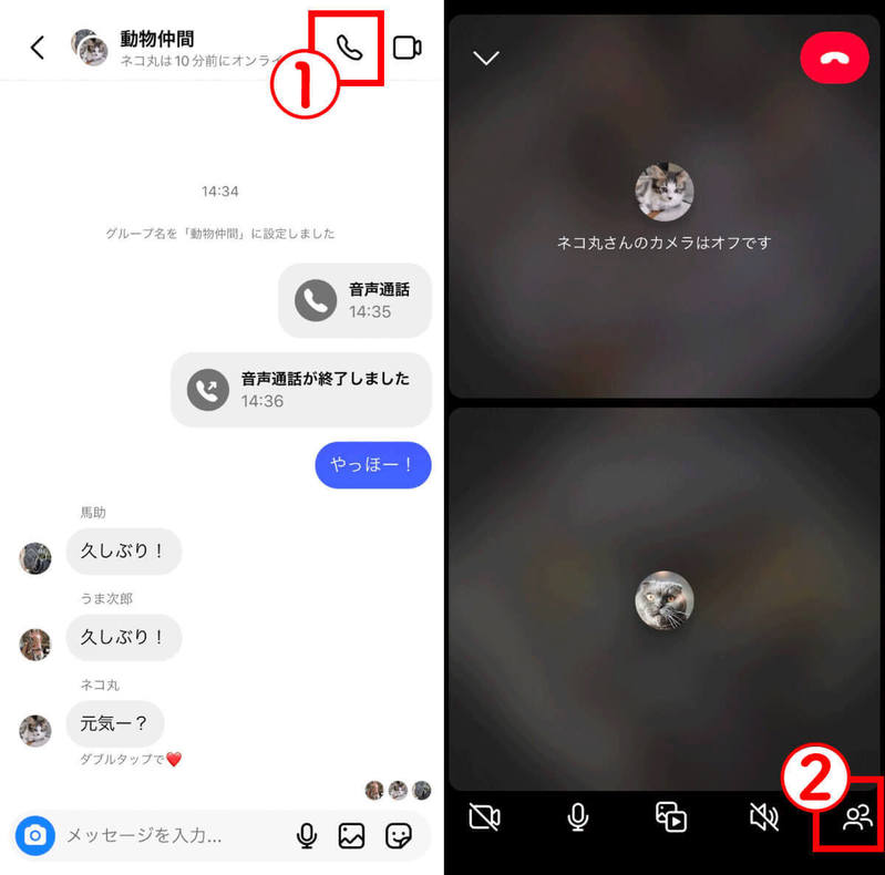 インスタで無料で使える「電話」のかけ方・応答のやり方：グループDMでの通話方法も