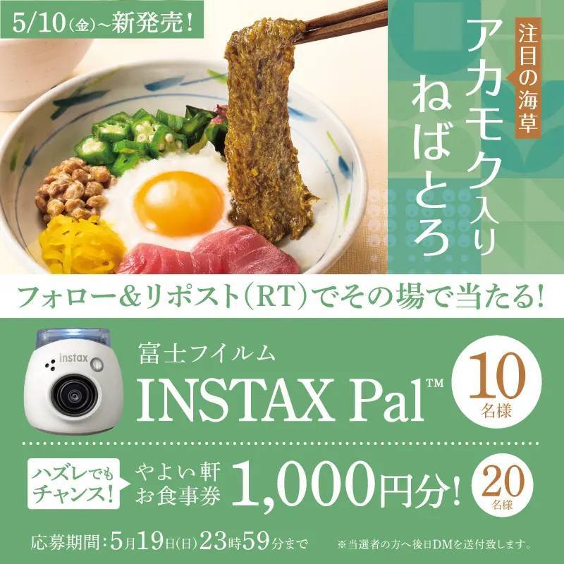 「やよい軒」公式 X・Instagramで実施　おでかけが楽しくなるグッズがもらえる　やよい軒【アカモク入】ねばとろ定食発売キャンペーン