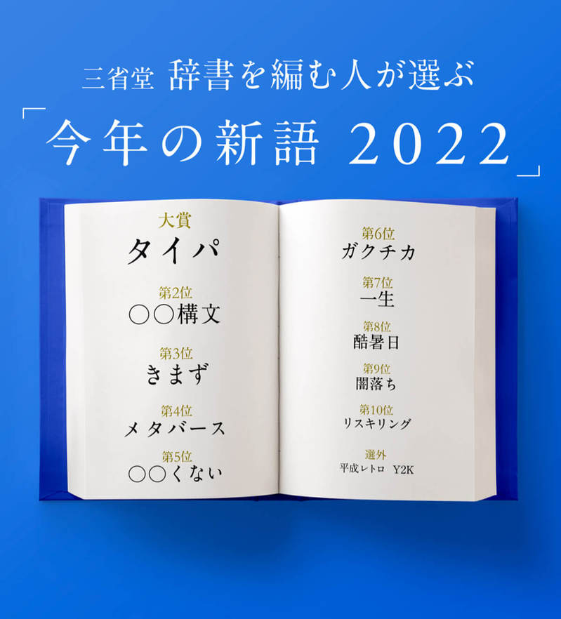 意味わかる？「今年の新語2022」ベスト10に「タイパ」「○○構文」「きまず」など