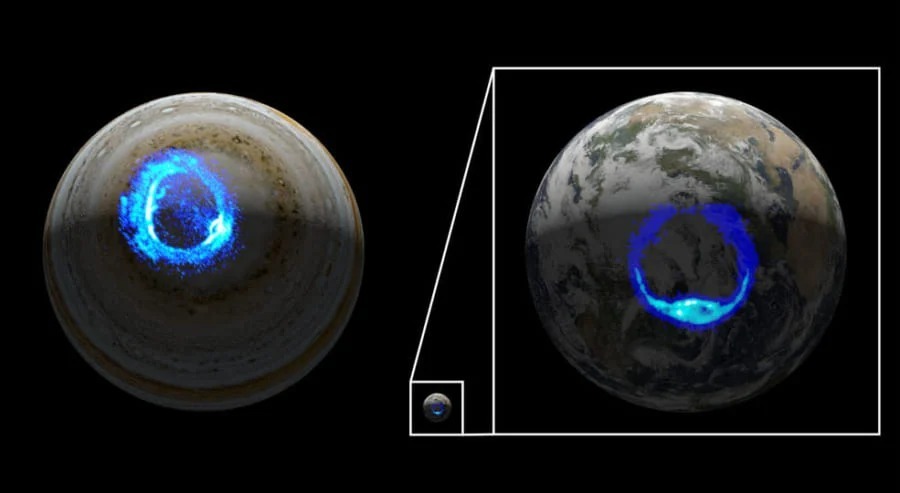 木星のオーロラに高速で拡がる「リング状の光」を初発見