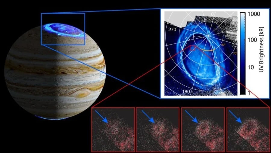 木星のオーロラに高速で拡がる「リング状の光」を初発見