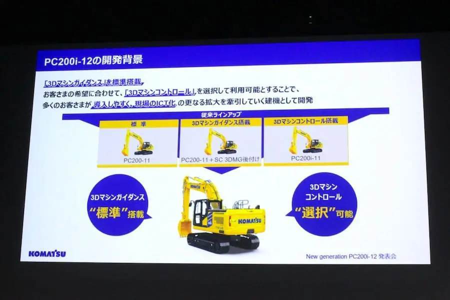 コマツが新世代油圧ショベルPC200i-12を発表　深刻化する建設現場の課題を解決