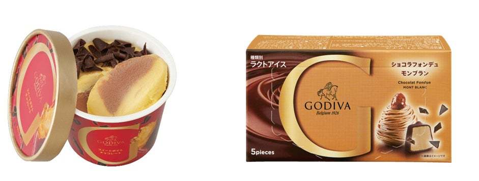 秋の訪れを感じさせるフレーバーがゴディバのアイスに！「スイートポテト チョコレート」、「ショコラフォンデュ モンブラン」新発売