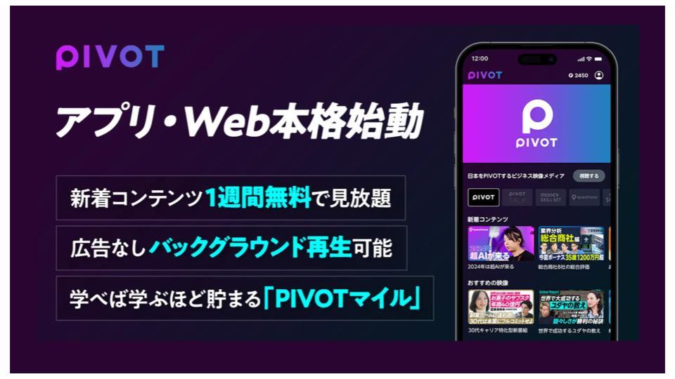 PIVOT、アプリ・Web版を本格始動　Youtubeでの全編配信は終了